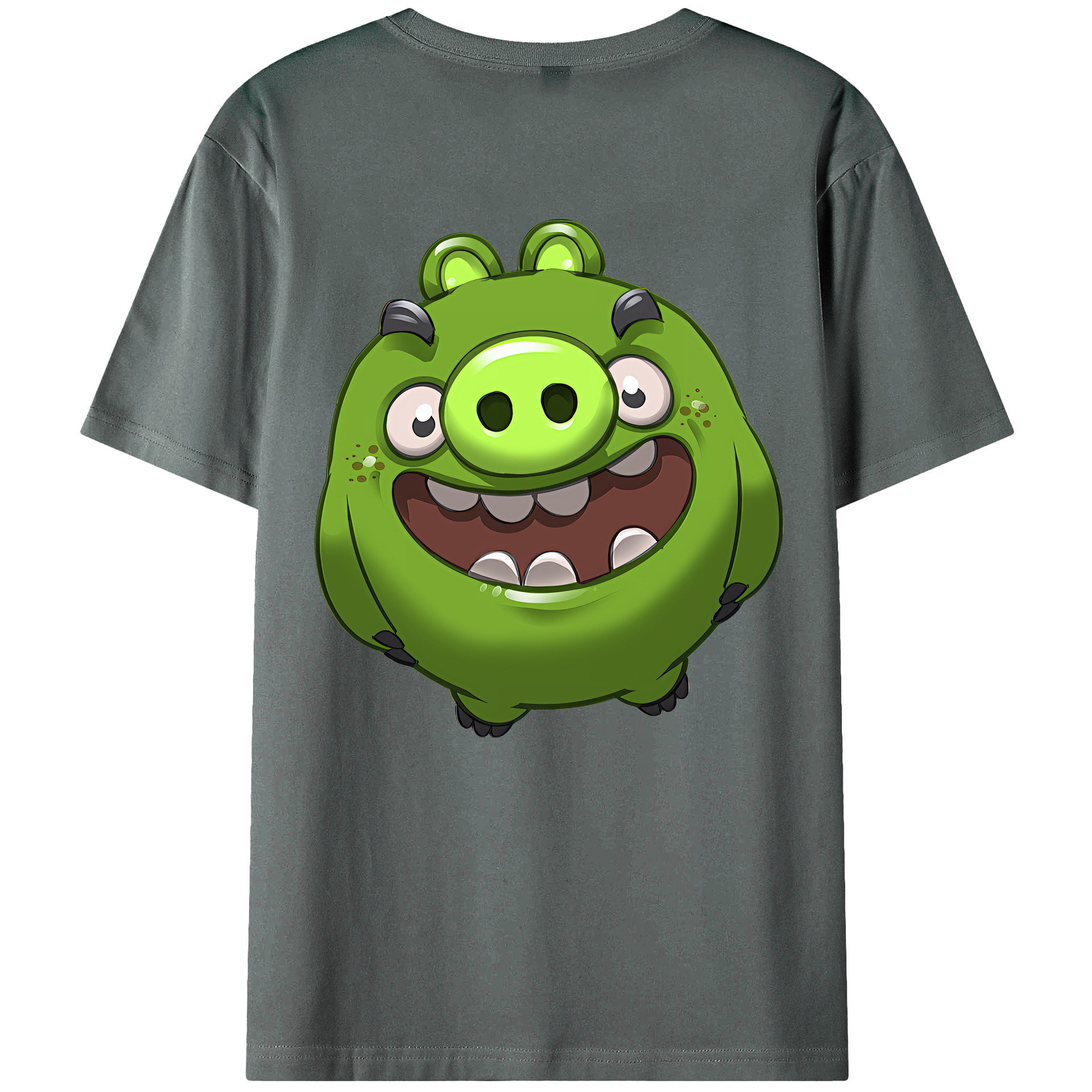 （画像用） Angry Birds アングリーバード 綿100％ メンズ半袖Tシャツ（バックプリント） 通気性